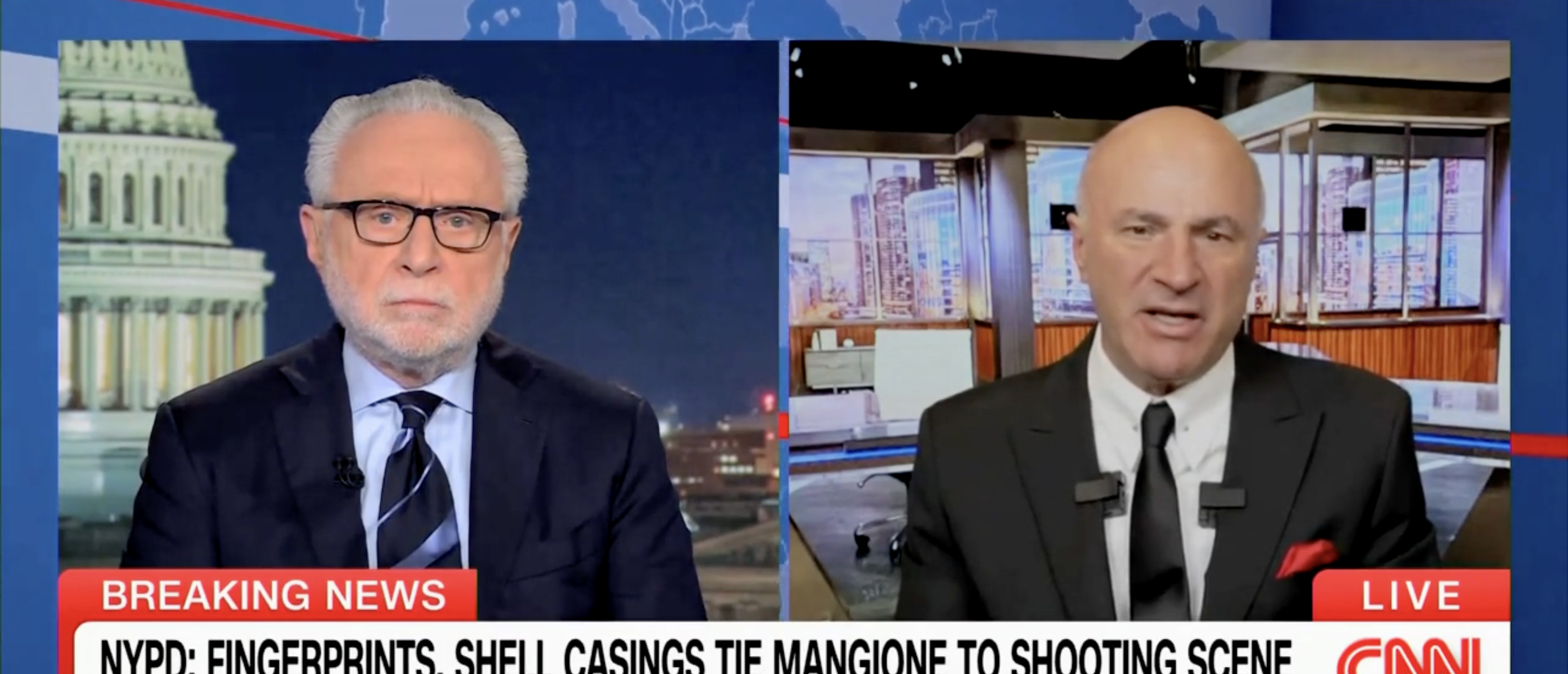 Kevin OLeary on "The Situation Room With Wolf Blitzer" discussing health execs public appeal turning [Screenshot/CNN/"The Situation Room With Wolf Blitzer"]